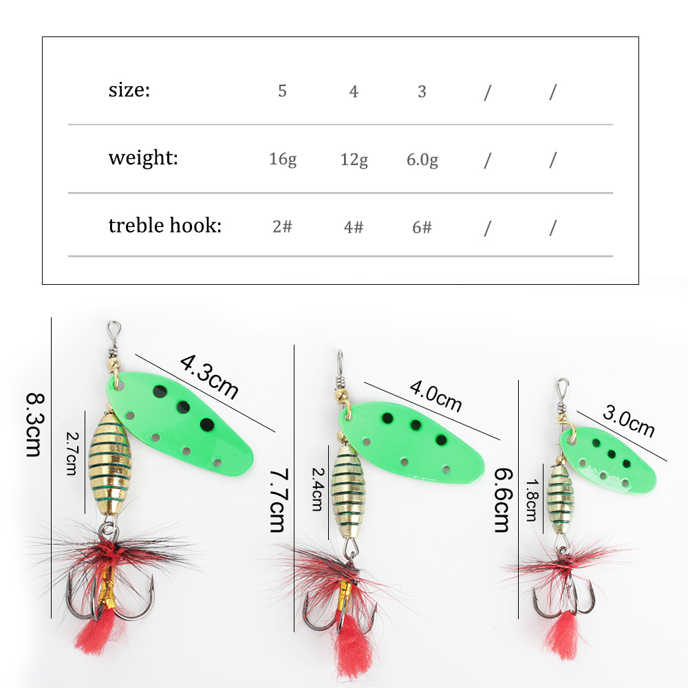FTK 6g 12g 16g Metal Spinner Y - Fishing Hook Treble incelemesi ve fiyatı