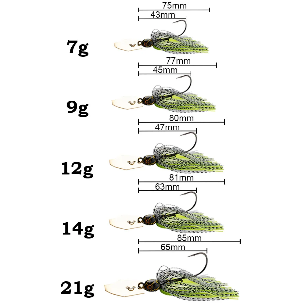 Spinner Bait 7g/9g/12g/14g/21g - Fishing Hook Weedless incelemesi ve fiyatı