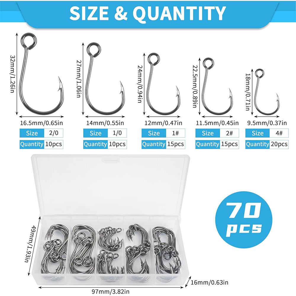 70 adet Balıkçılık Inline Tek  - Fishing Hook Circle incelemesi ve fiyatı